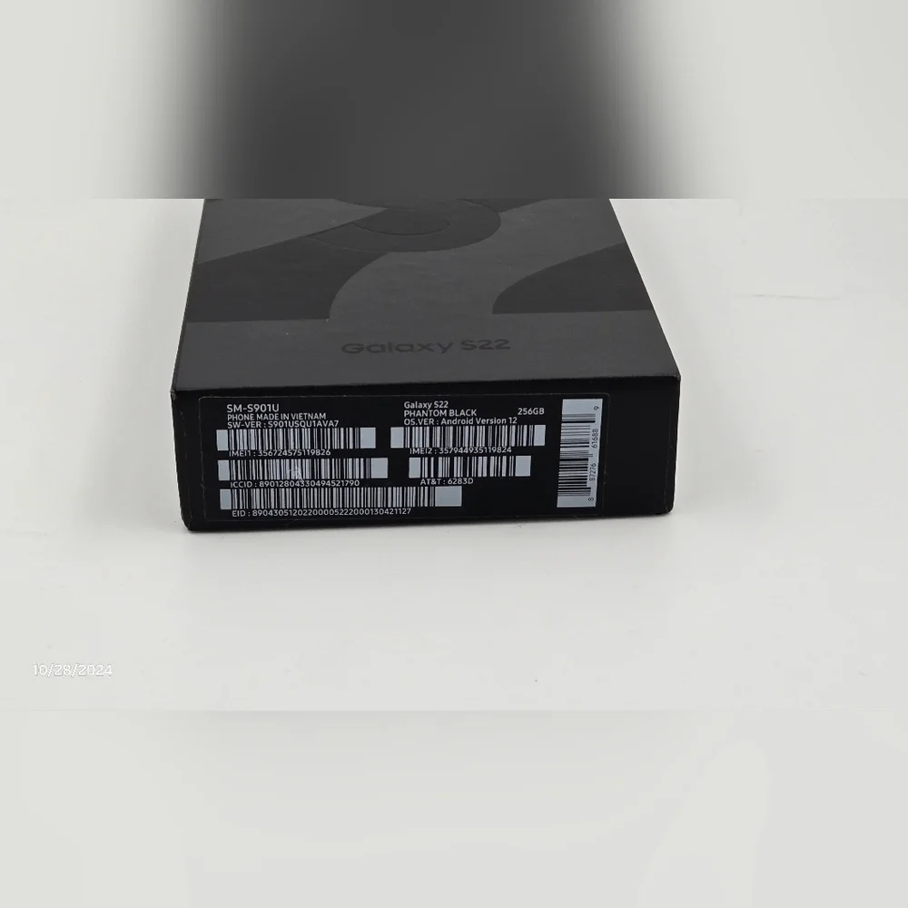 BOX ONLY - Samsung Galaxy S22 256GB Phantom Black AT&T - NO DEVICE